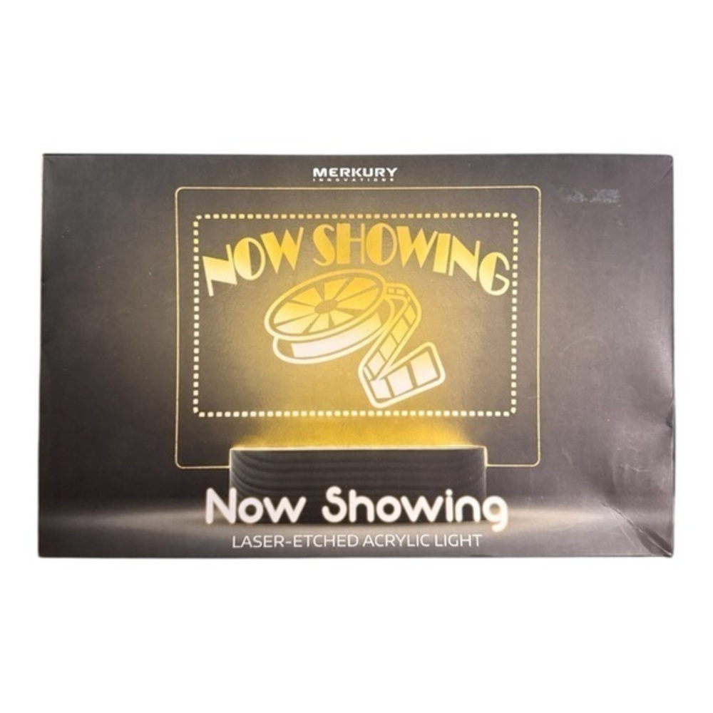 3/$25 Merkury Innovations NOW SHOWING Movie Reel Laser Etched Acrylic Light
